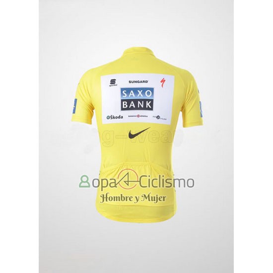 Saxobank Lider Ropa Ciclismo Culotte Corto 2010 Hombre Mangas Cortas AMarillo
